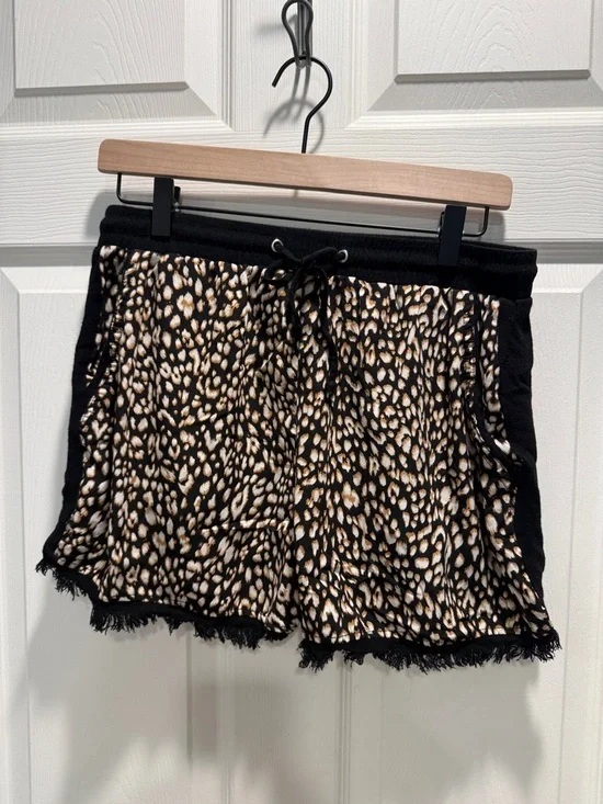 Umgee Linen blend animal print drawstring shorts with pockets-NWOT-Small - Picture 3 of 8